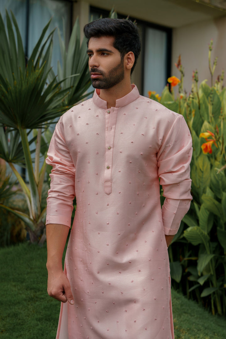 Peach Armour Kurta Set