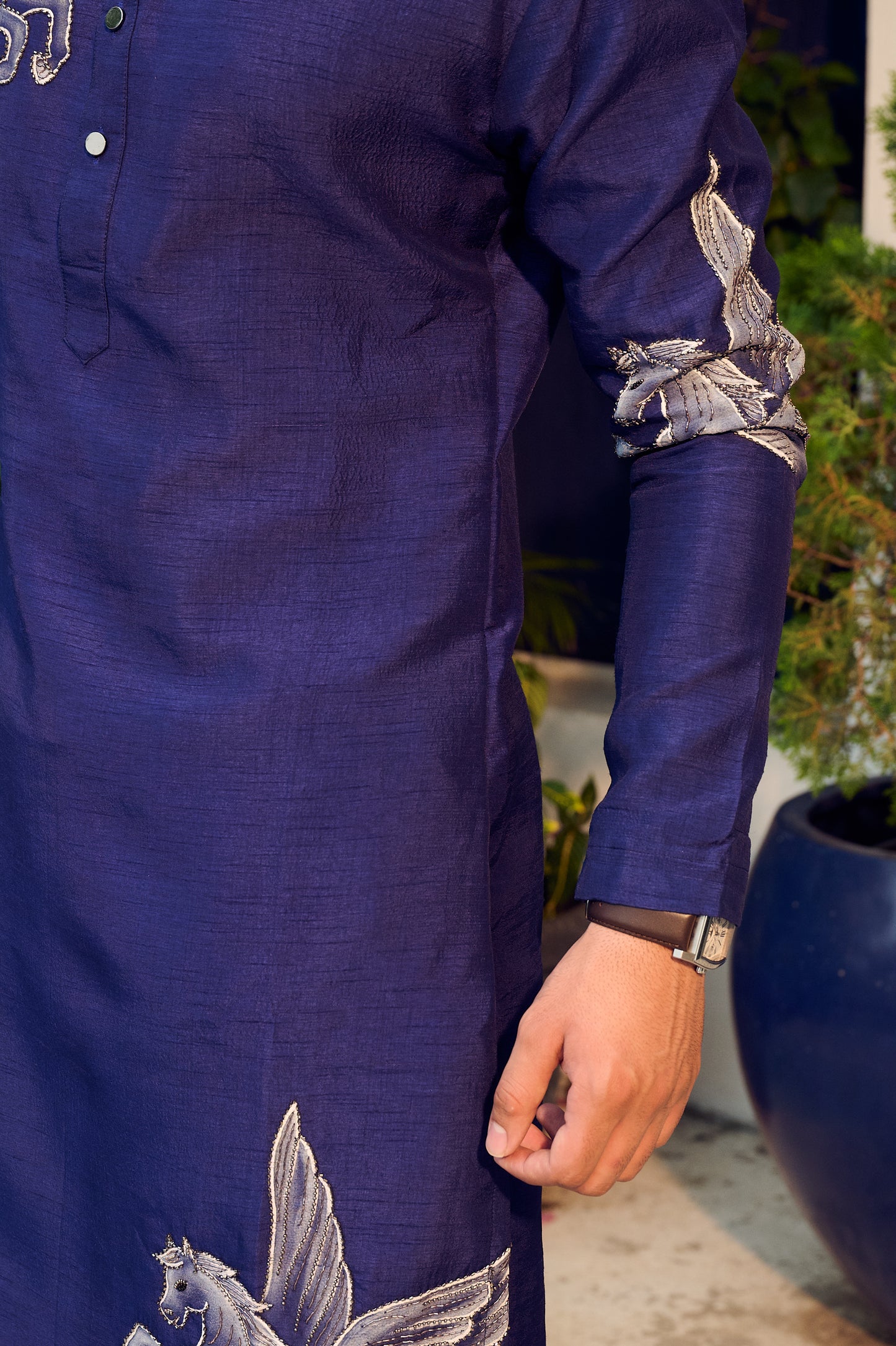 Blue Hand Painted Kurta Set