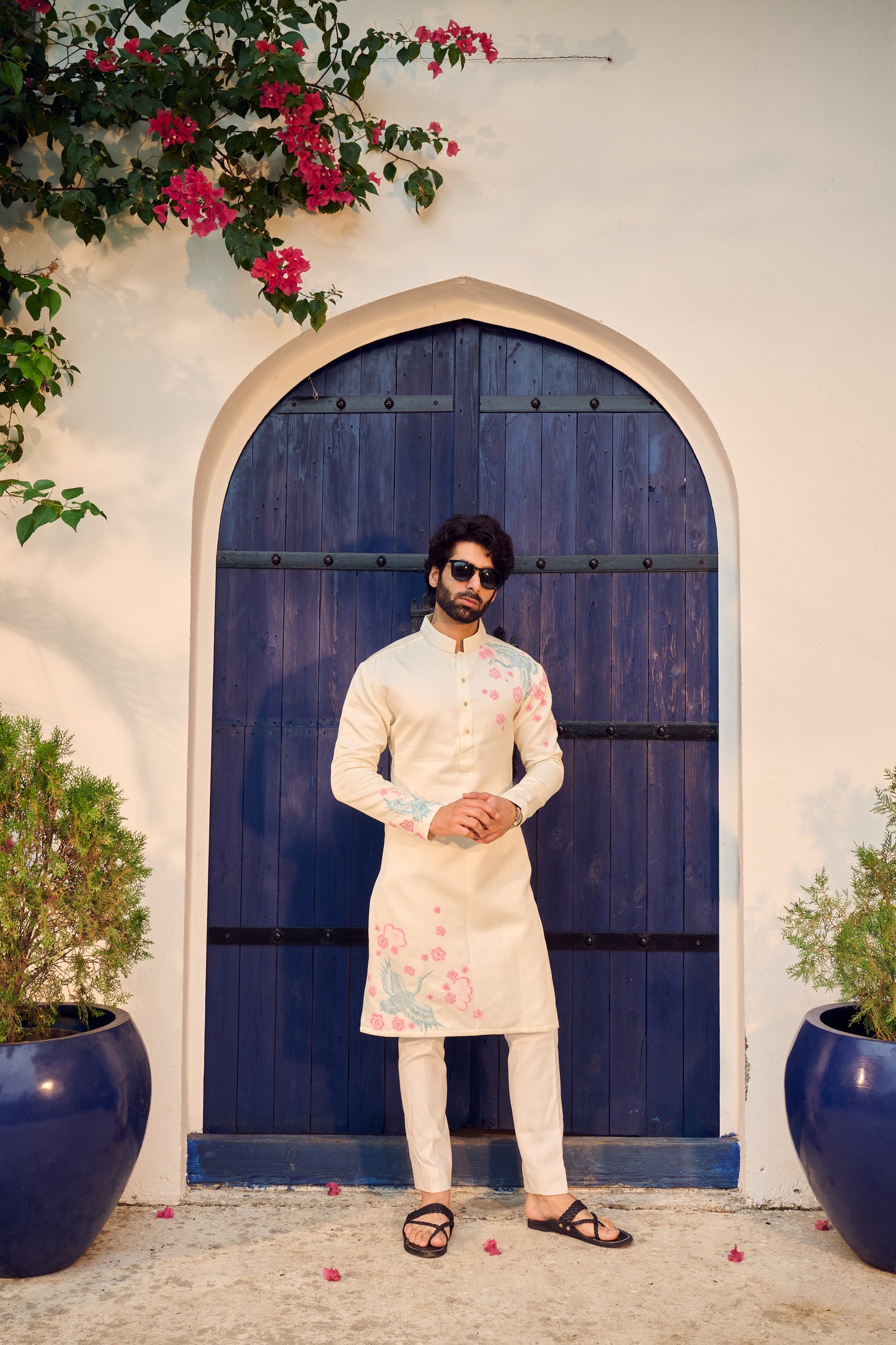 Ivory Blossom Hand painted Kurta Set