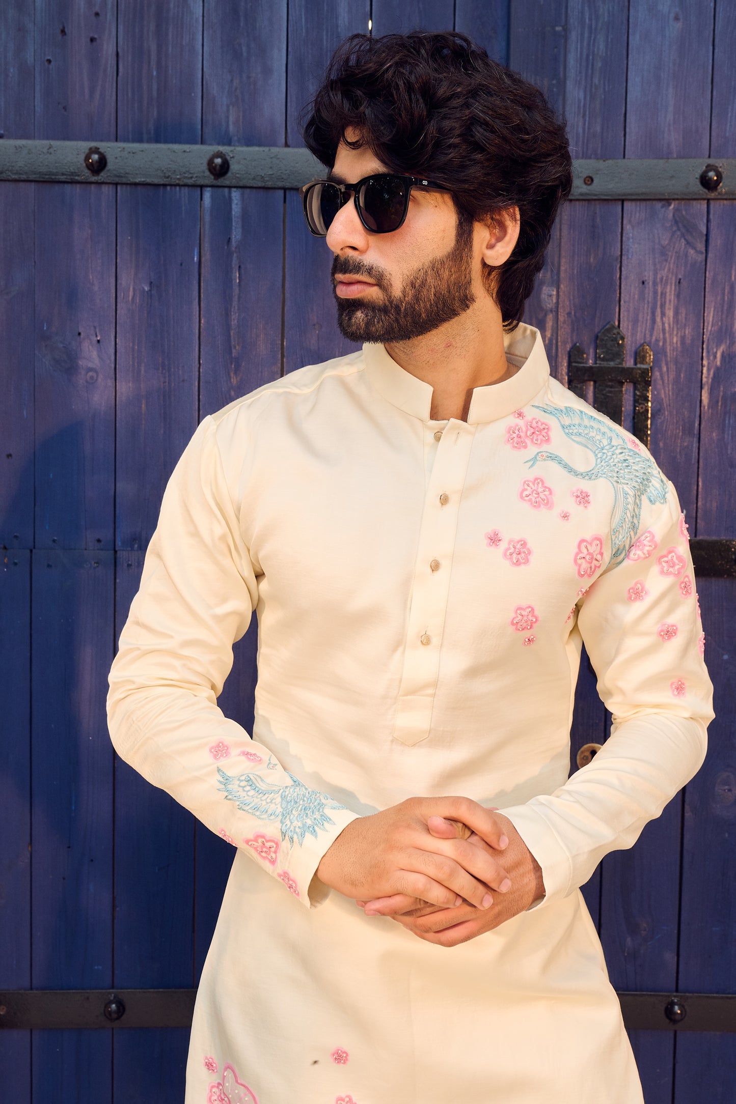 Ivory Blossom Hand painted Kurta Set