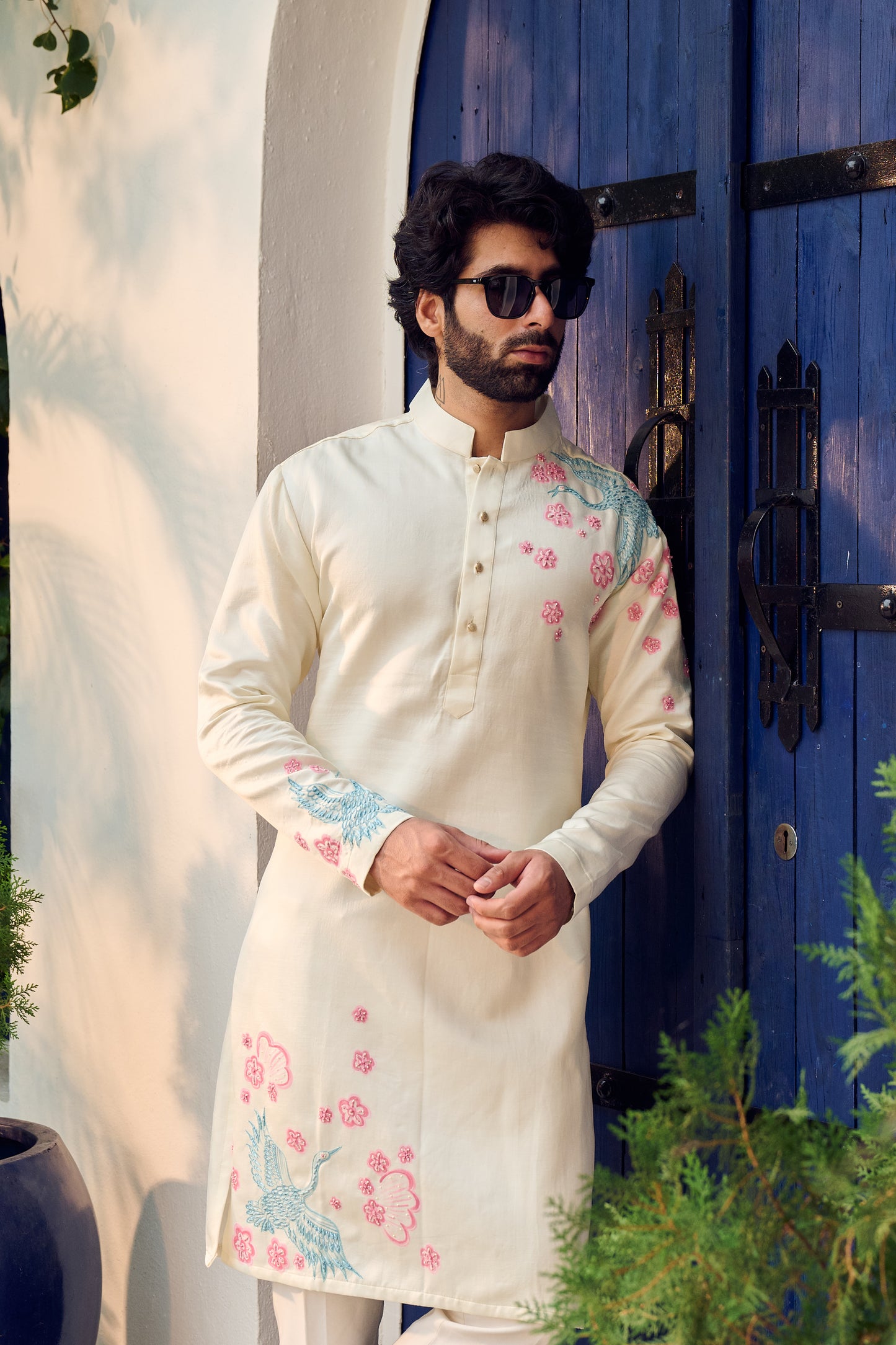 Ivory Blossom Hand painted Kurta Set