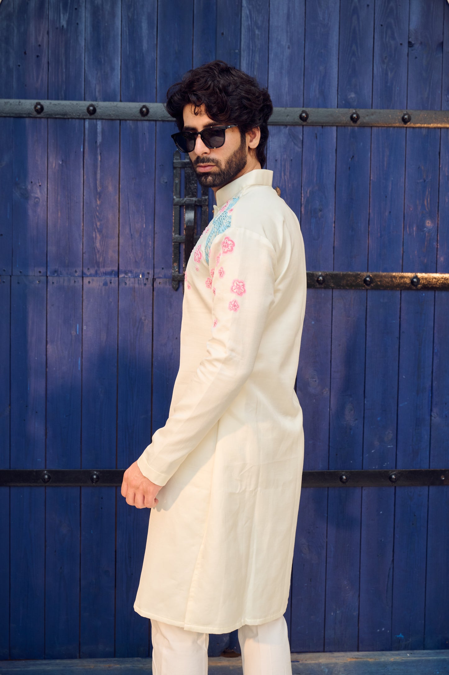 Ivory Blossom Hand painted Kurta Set
