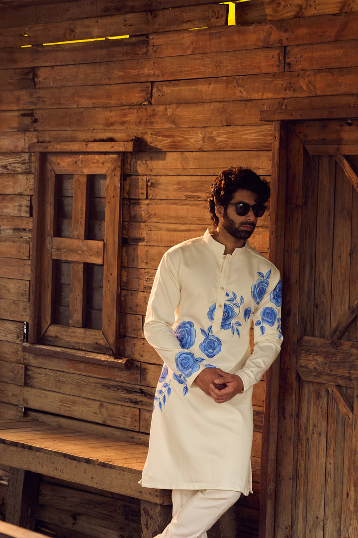 Elysian Blue Rose Kurta Set
