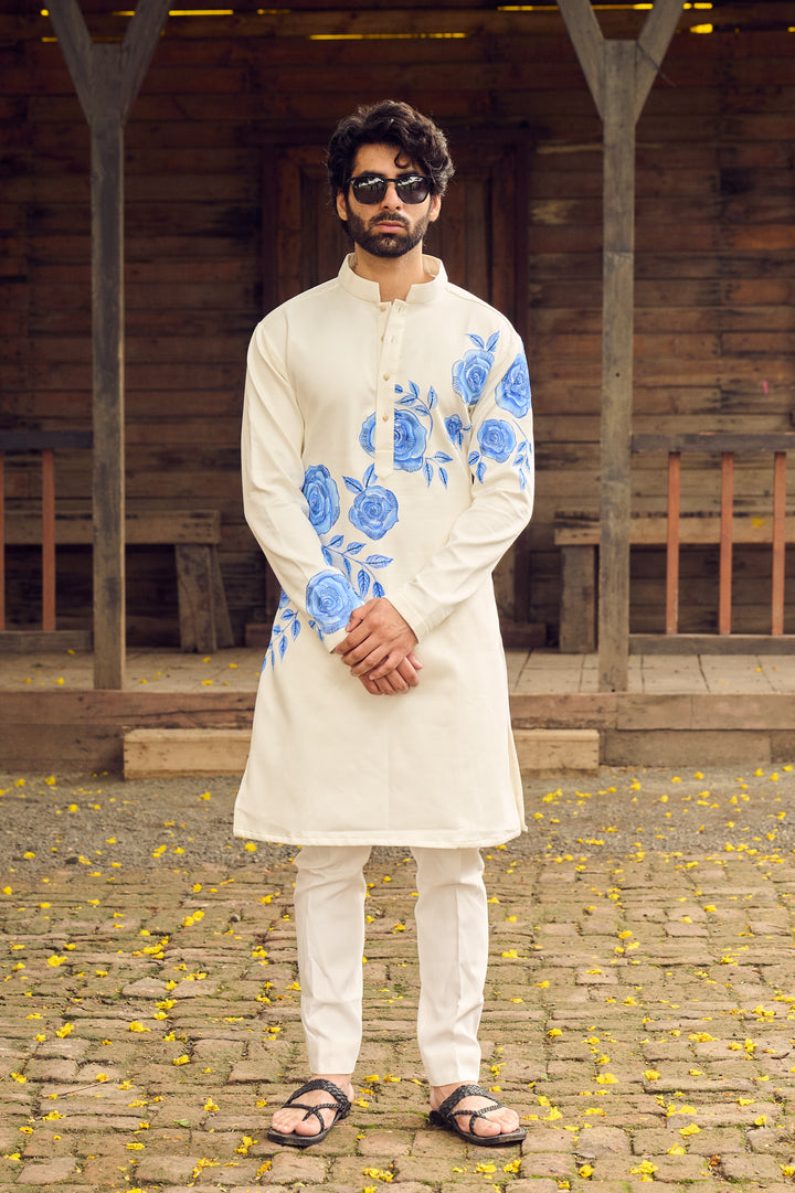 Elysian Blue Rose Kurta Set