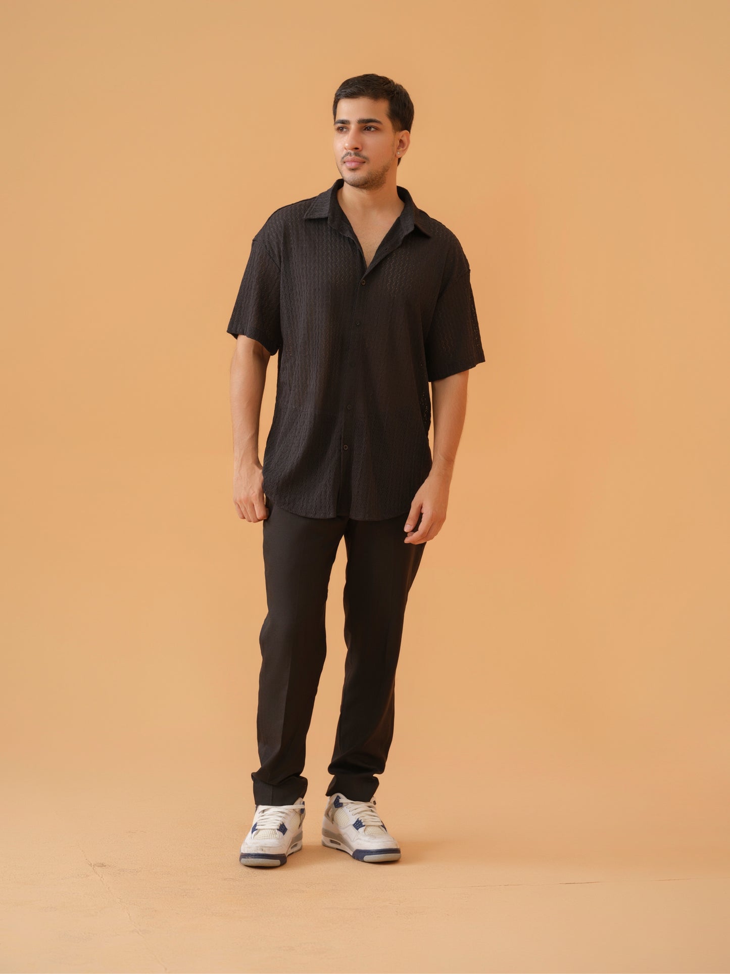 Black Knitted Cuban shirt