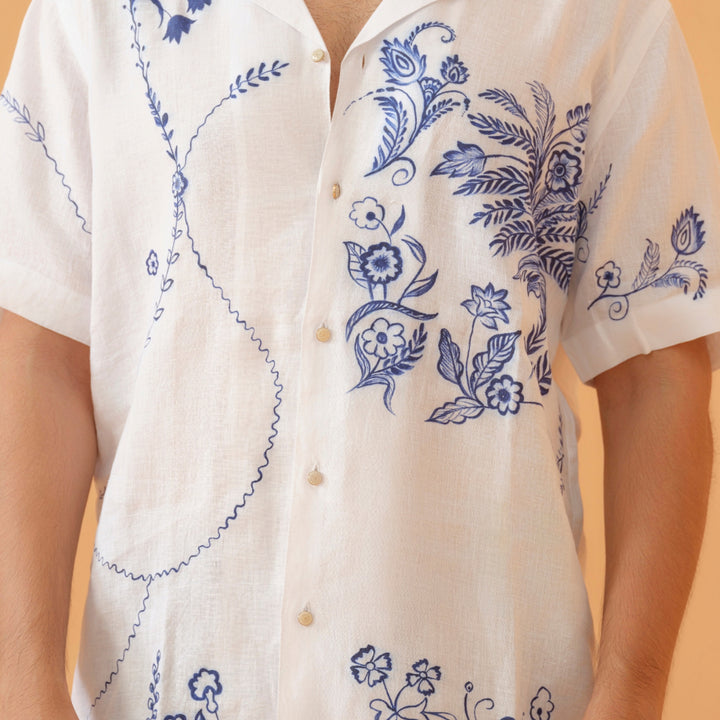 The Indigo Bloom Linen Shirt