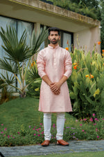 Peach Armour Kurta Set