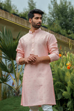 Peach Armour Kurta Set