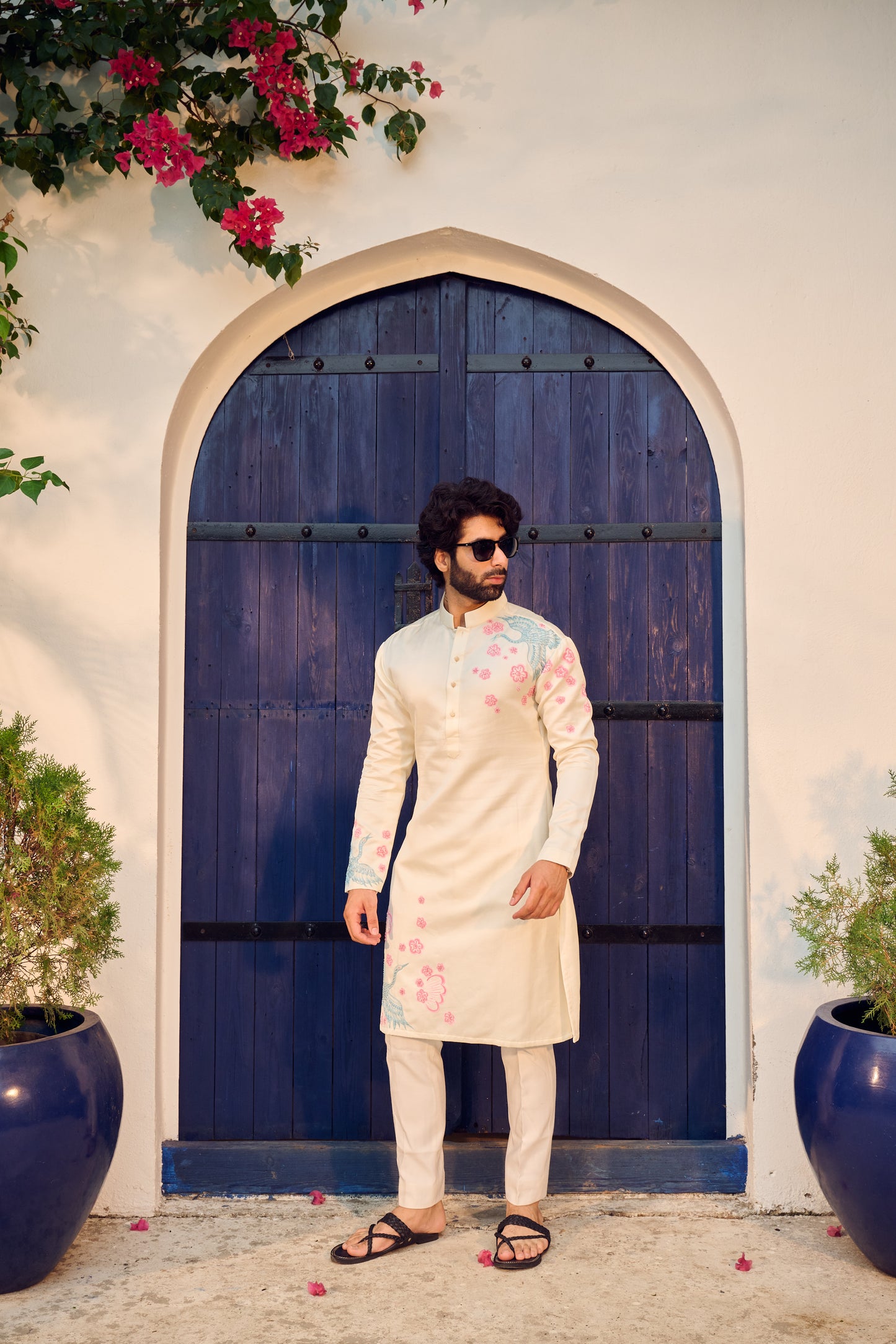 Ivory Blossom Hand painted Kurta Set