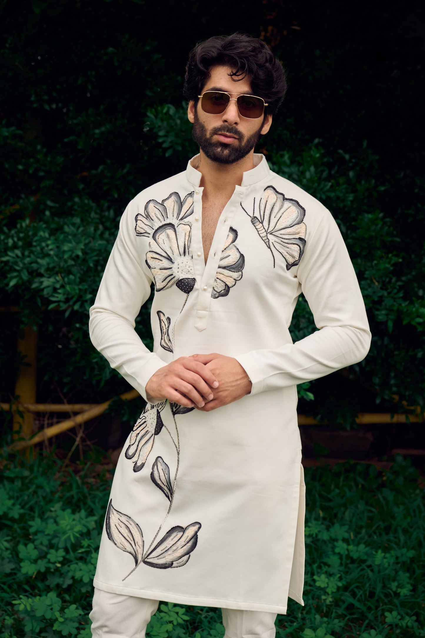 Ivory Noir Hand Painted Kurta