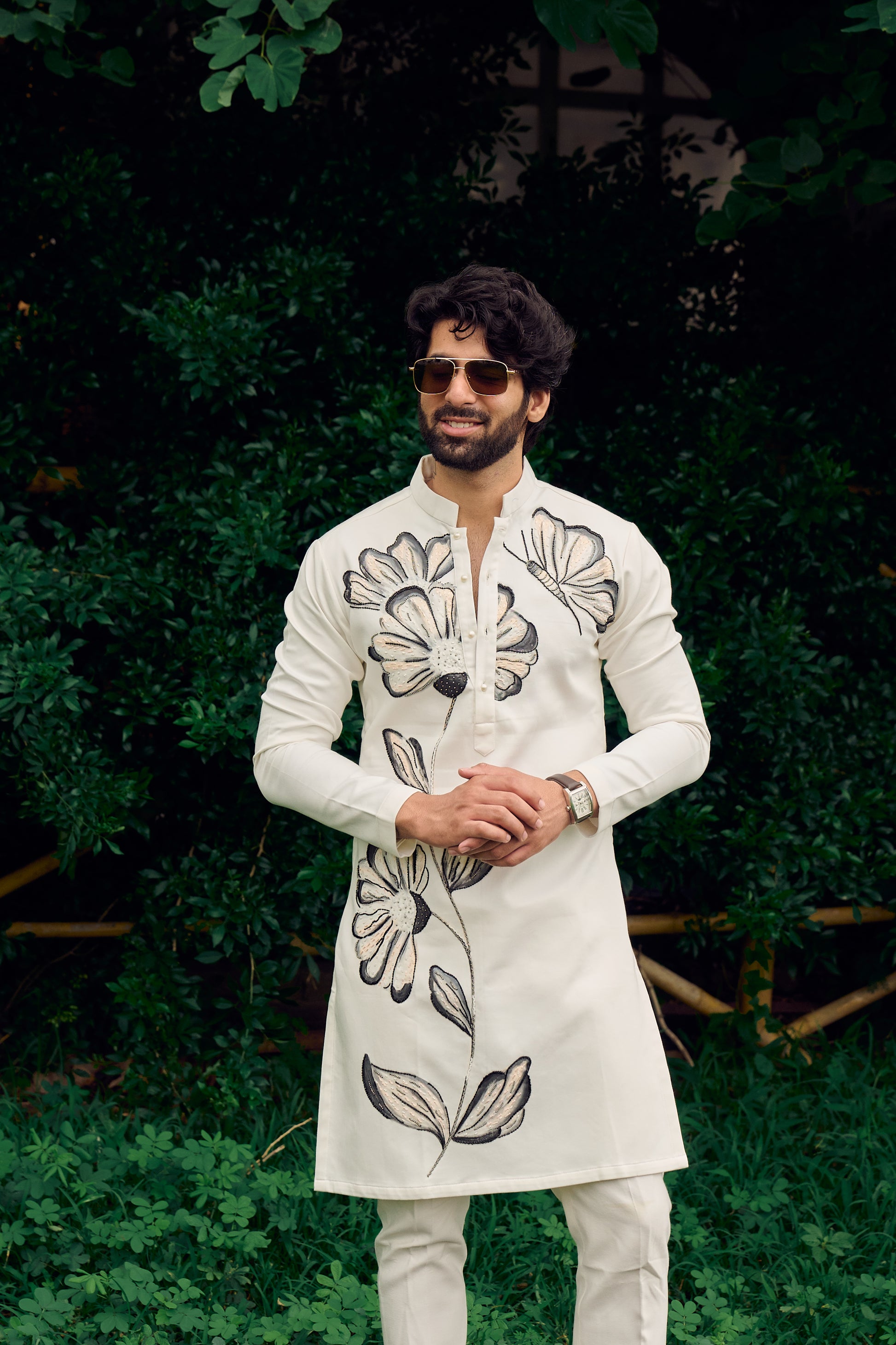 Ivory Noir Hand Painted Kurta