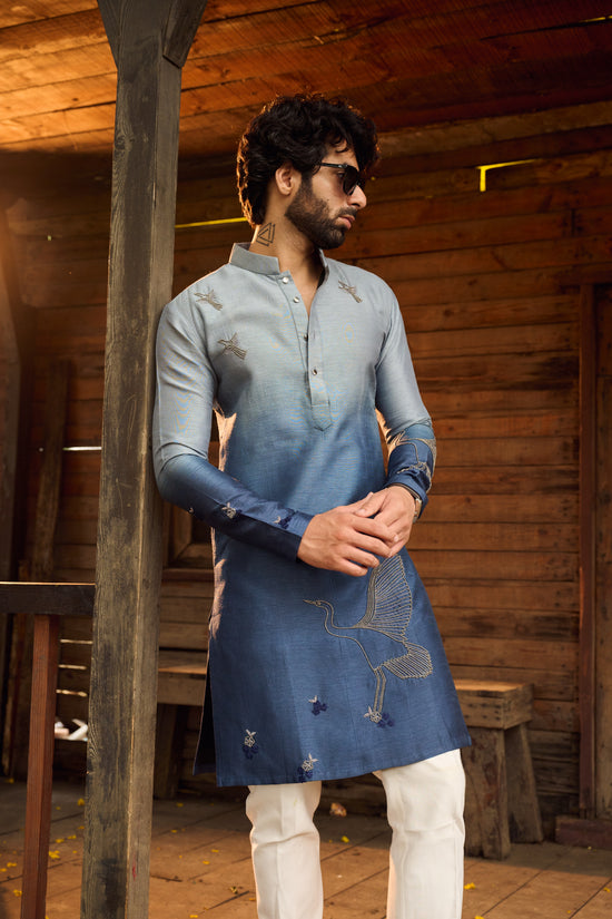 Elysian Blue Rose Kurta Set