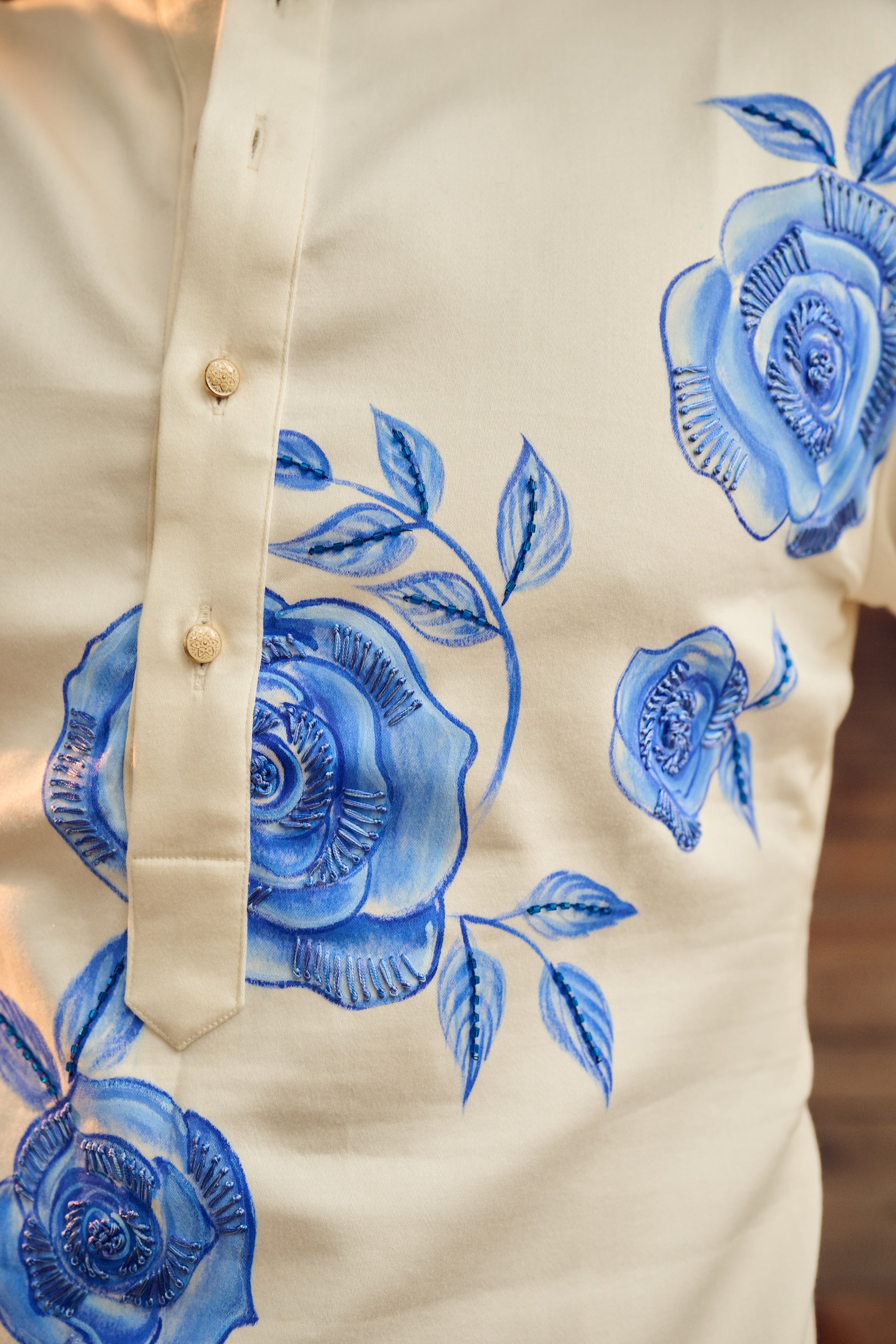 Elysian Blue Rose Kurta Set