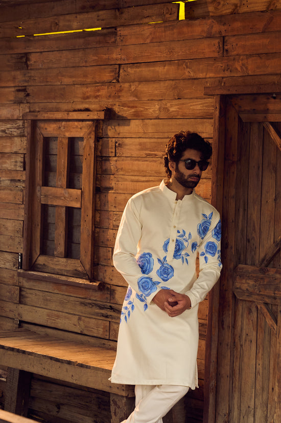 Elysian Blue Rose Kurta Set