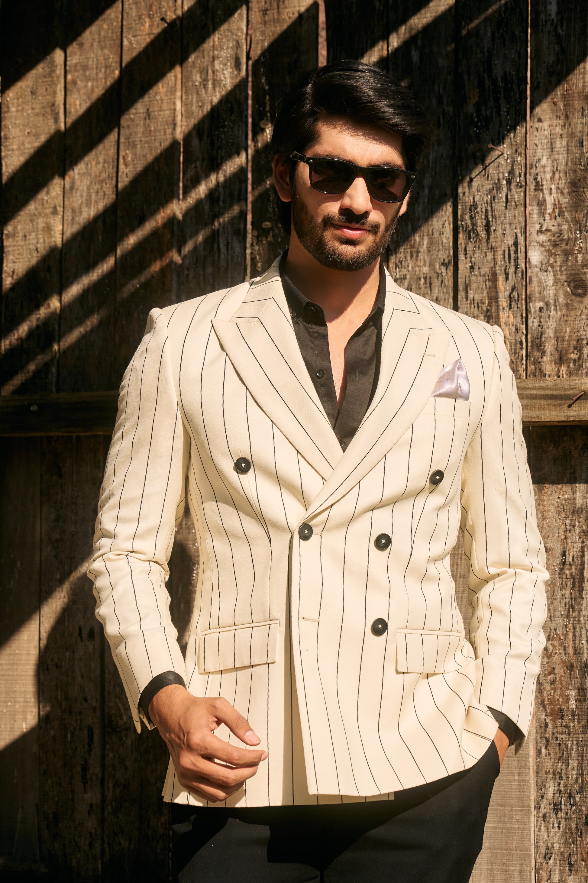 Ivory Regent Pinstripe Blazer