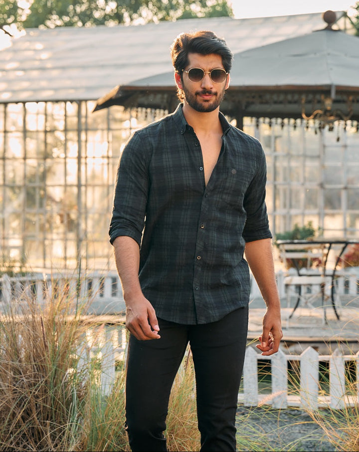 After Hours  Green Check Shirt