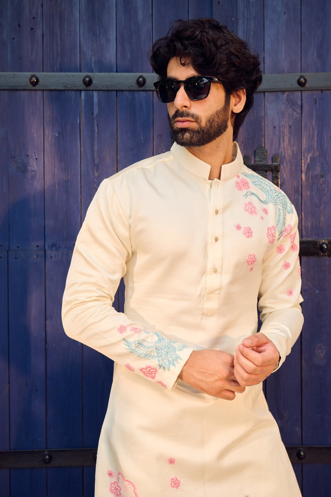 Ivory Blossom Hand painted Kurta Set